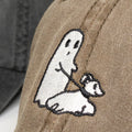 Ghost walking Dog Embroidered Vintage Dad Hat