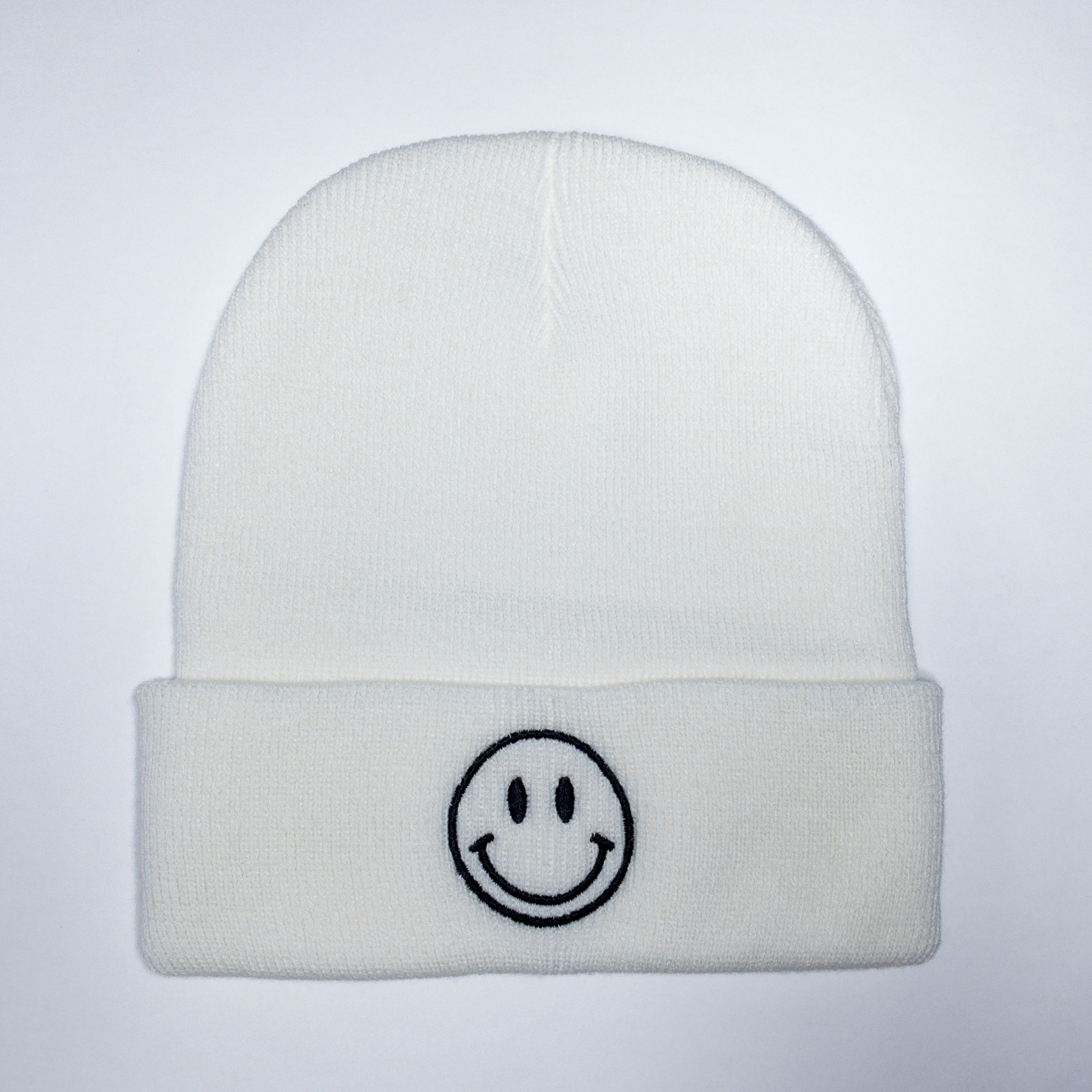 Smiley Face Embroidered Beanie