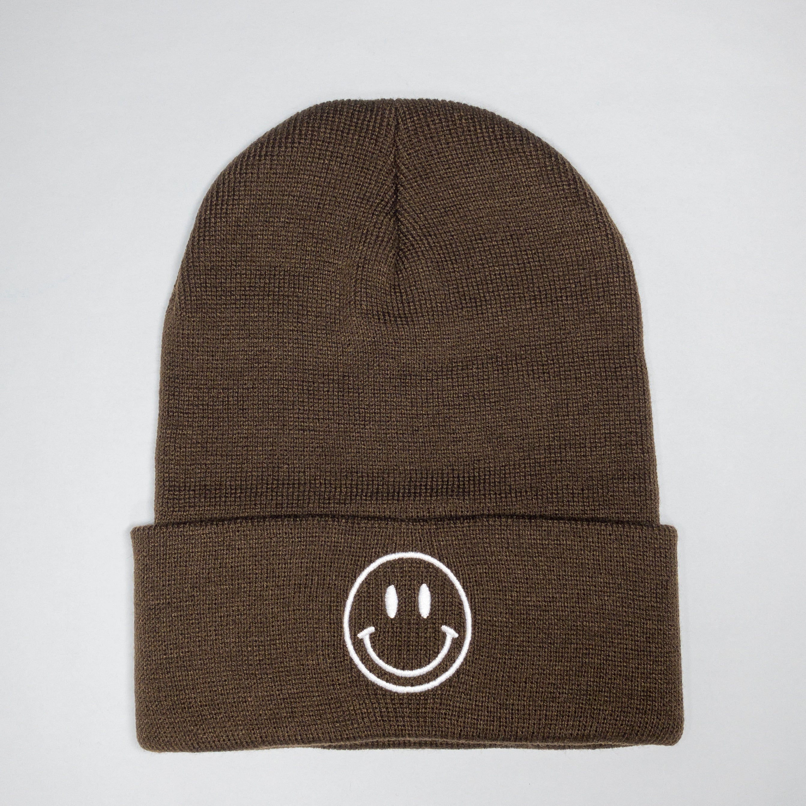Smiley Face Embroidered Beanie