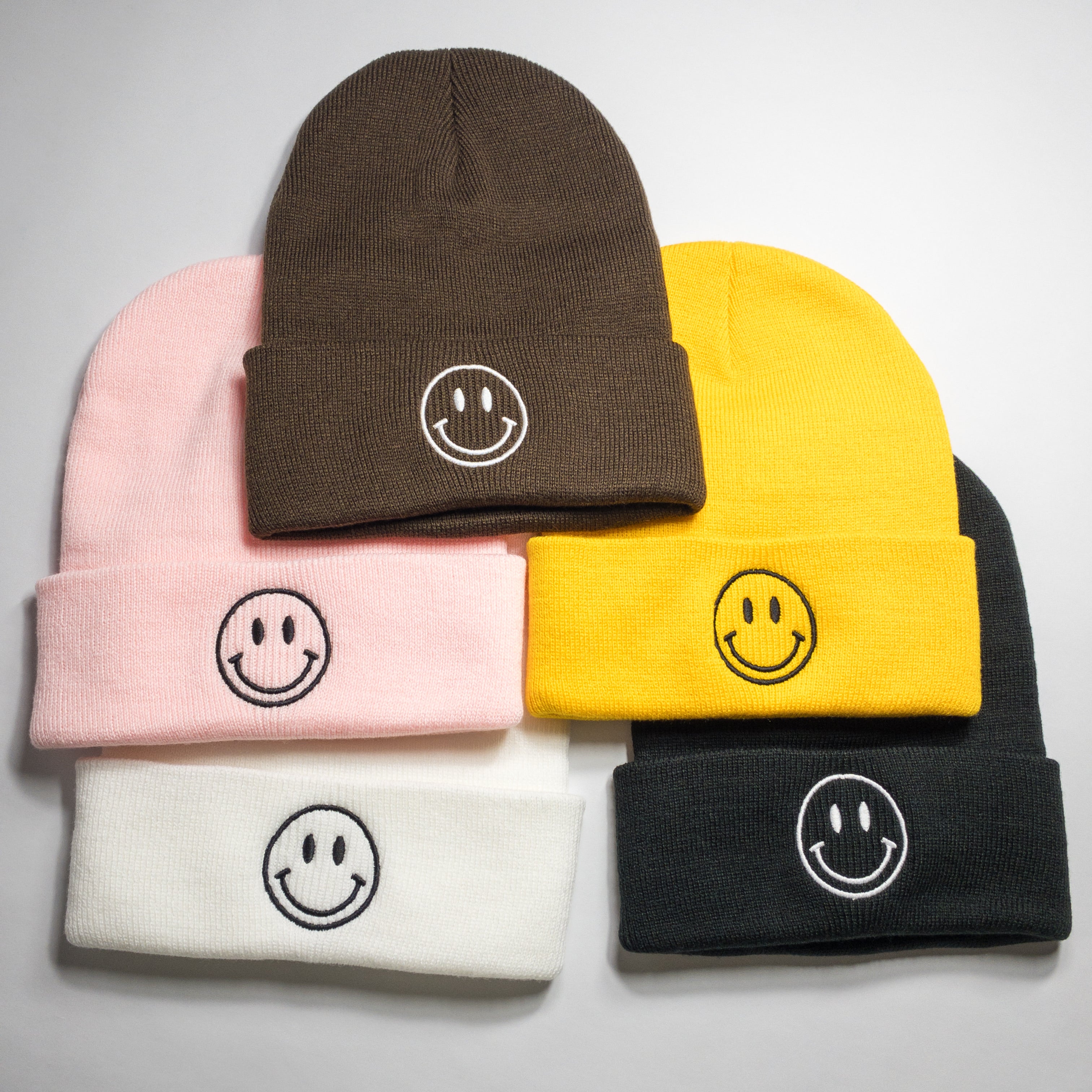 Smiley Face Embroidered Beanie