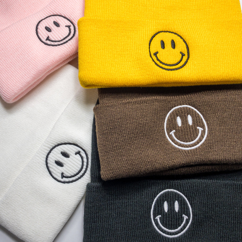 Smiley Face Embroidered Beanie