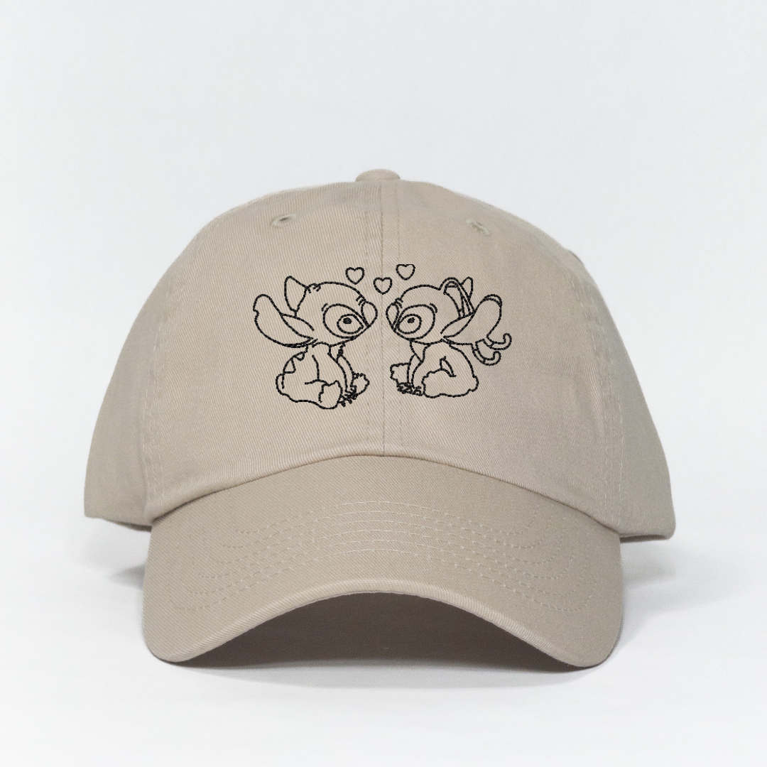 Lilo and Stitch Angel and Stitch Embroidered Dad Hat