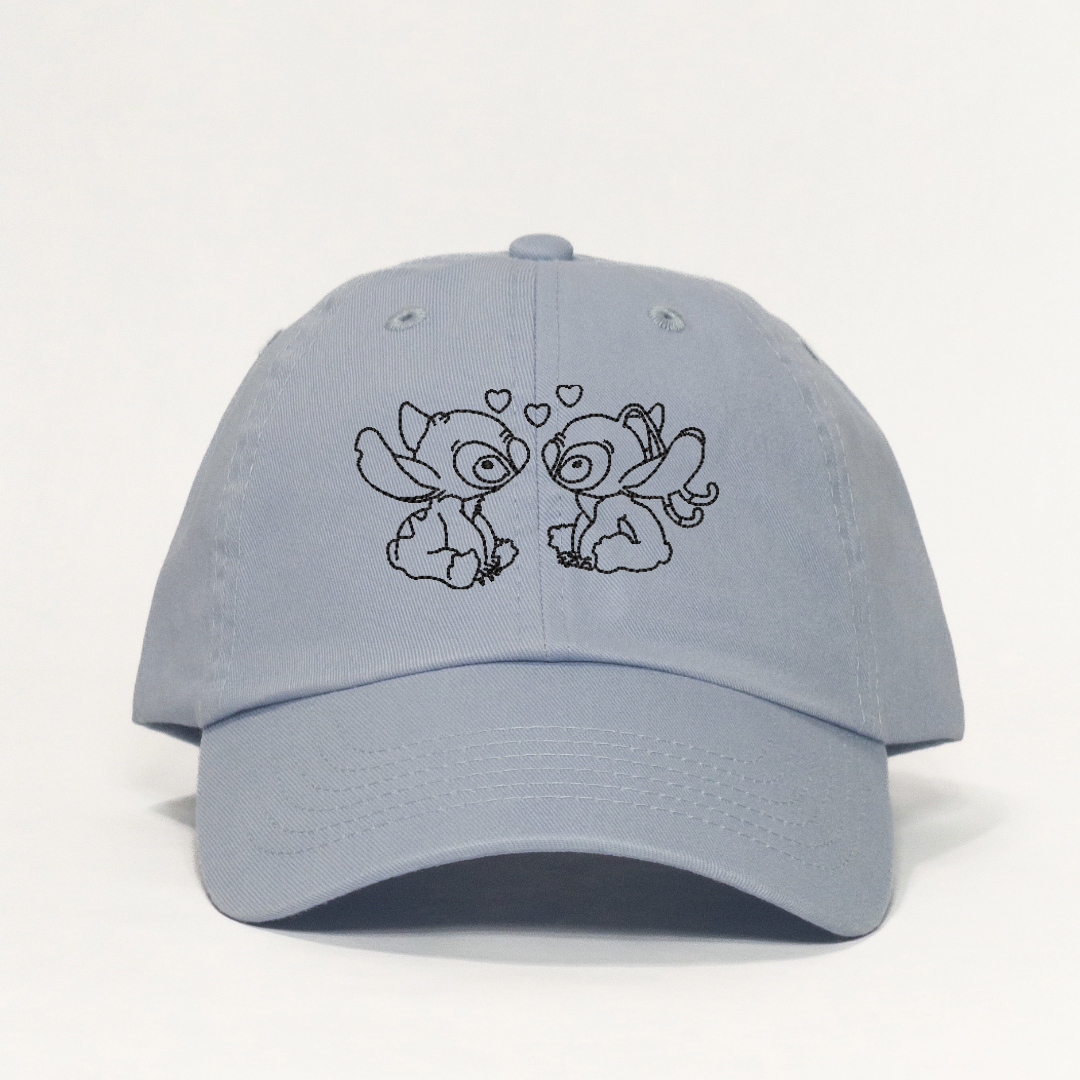 Lilo and Stitch Angel and Stitch Embroidered Dad Hat