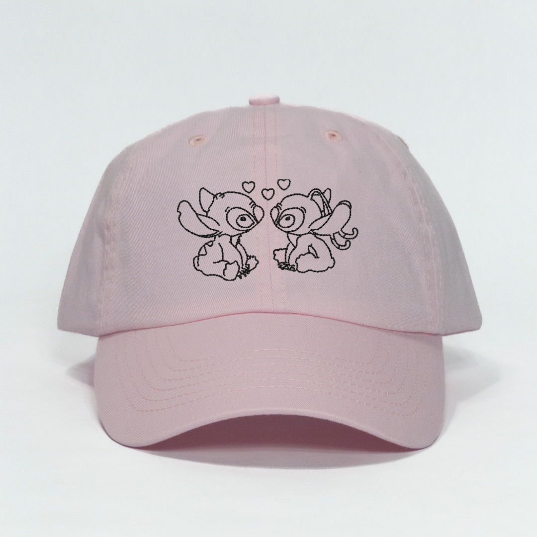 Lilo and Stitch Angel and Stitch Embroidered Dad Hat