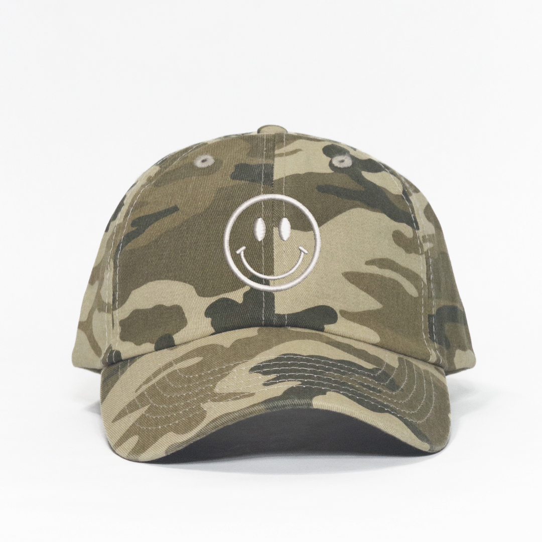 Smiley Face Embroidered Dad Hat