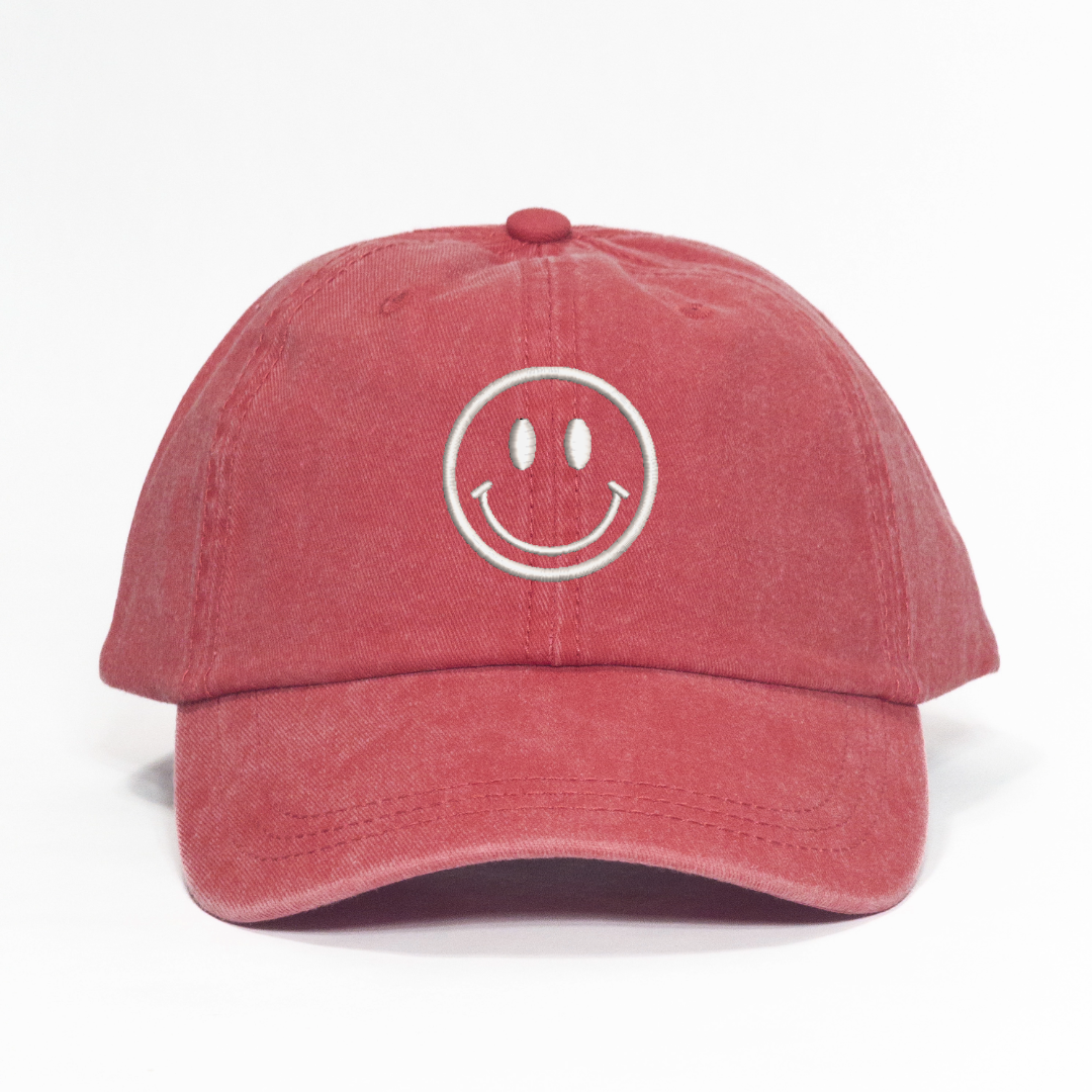 Smiley Face Embroidered Dad Hat