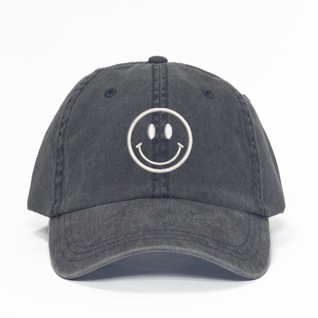 Smiley Face Embroidered Dad Hat