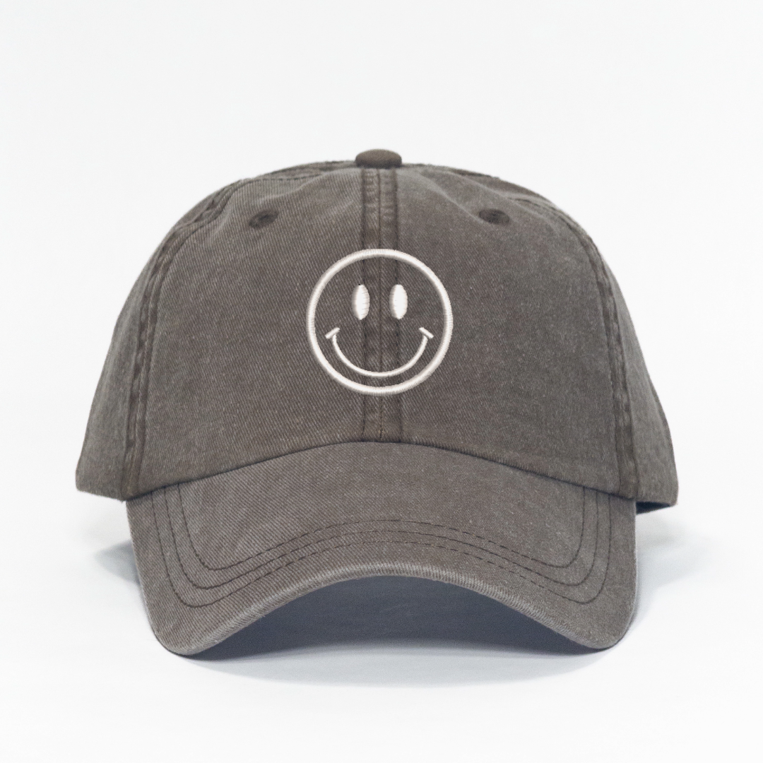 Smiley Face Embroidered Dad Hat
