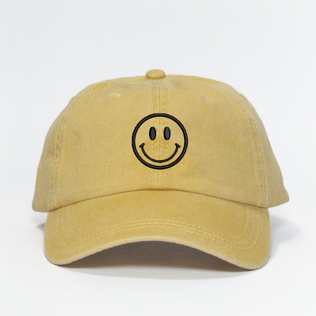 Smiley Face Embroidered Dad Hat